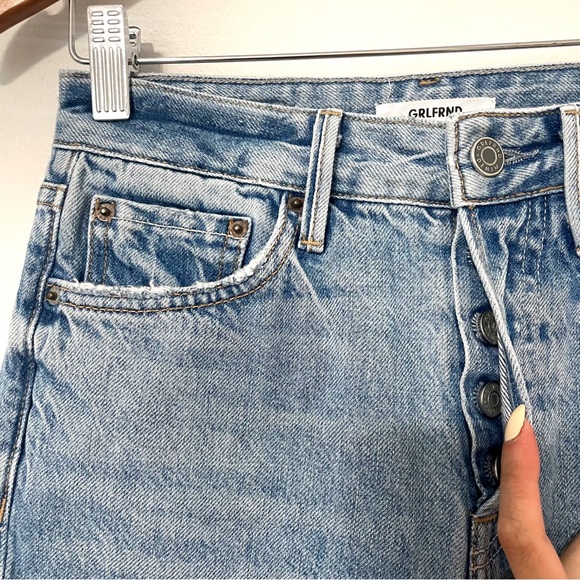 GRLFRND • devon distressed high waist straight leg jeans all the way sz 24 - Picture 11 of 15